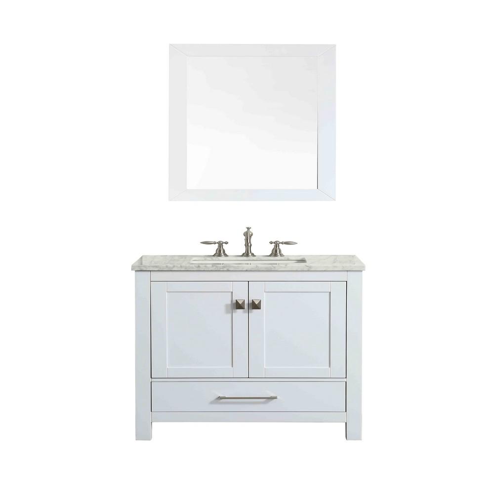Eviva Aberdeen 30″ Transitional Bathroom Vanity w/ White Carrara Top Vanity Eviva White 
