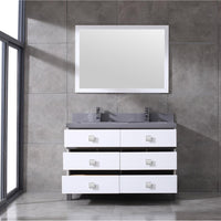 Thumbnail for Eviva Sydney 48 Inch White and Grey Bathroom Vanity with Solid Quartz Counter-top Vanity Eviva 