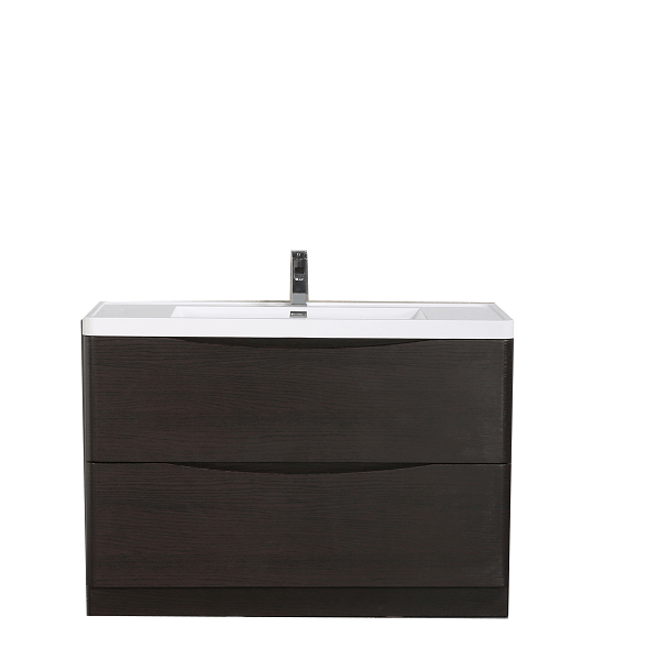 Eviva Smile 48 Inch Modern Bathroom Vanity Set with Integrated White Acrylic Sink, Chestnut Bathroom Vanity Eviva 