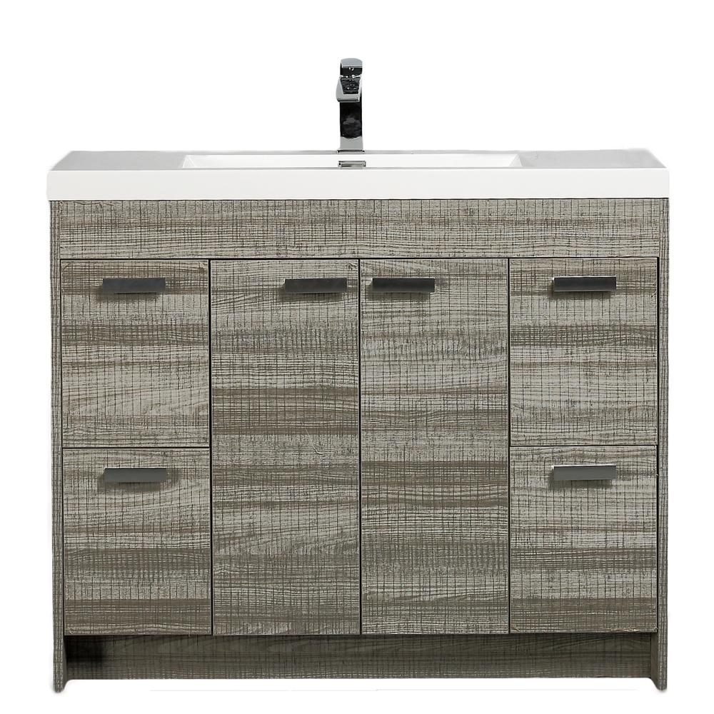 Eviva Lugano 48″ Modern Bathroom Vanity w/ White Integrated Top Vanity Eviva Ash 