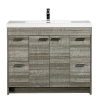 Thumbnail for Eviva Lugano 48″ Modern Bathroom Vanity w/ White Integrated Top Vanity Eviva Ash 
