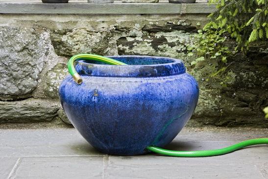 Campania International Glazed Pottery Hose Pot w/Lip Pot Campania International Riviera Blue 