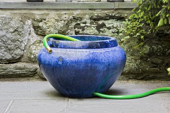 Campania International Glazed Pottery Hose Pot w/Lip Pot Campania International Riviera Blue 