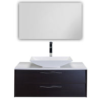 Thumbnail for Eviva Zenvi® 39″ Wenge (Dark Brown) Modern Bathroom Vanity Set with Overmount White Acrylic Sink Bathroom Vanity Eviva 