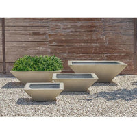 Thumbnail for Campania International Square Zen Bowl Urn/Planter Campania International Ivory Lite Large 