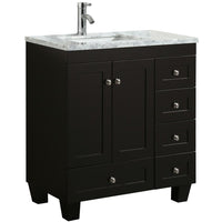 Thumbnail for Eviva Happy 30″ x 18″ Transitional Bathroom Vanity w/ White Carrara Top Vanity Eviva 