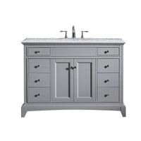 Thumbnail for Eviva Elite Stamford 42″ Bathroom Vanity w/ Double Ogee Edge White Carrara Top Vanity Eviva Grey 