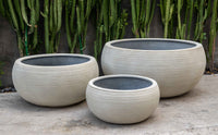 Thumbnail for Campania International Fiber Clay Exton Bowl Planter Urn/Planter Campania International Ivory Lite Large 