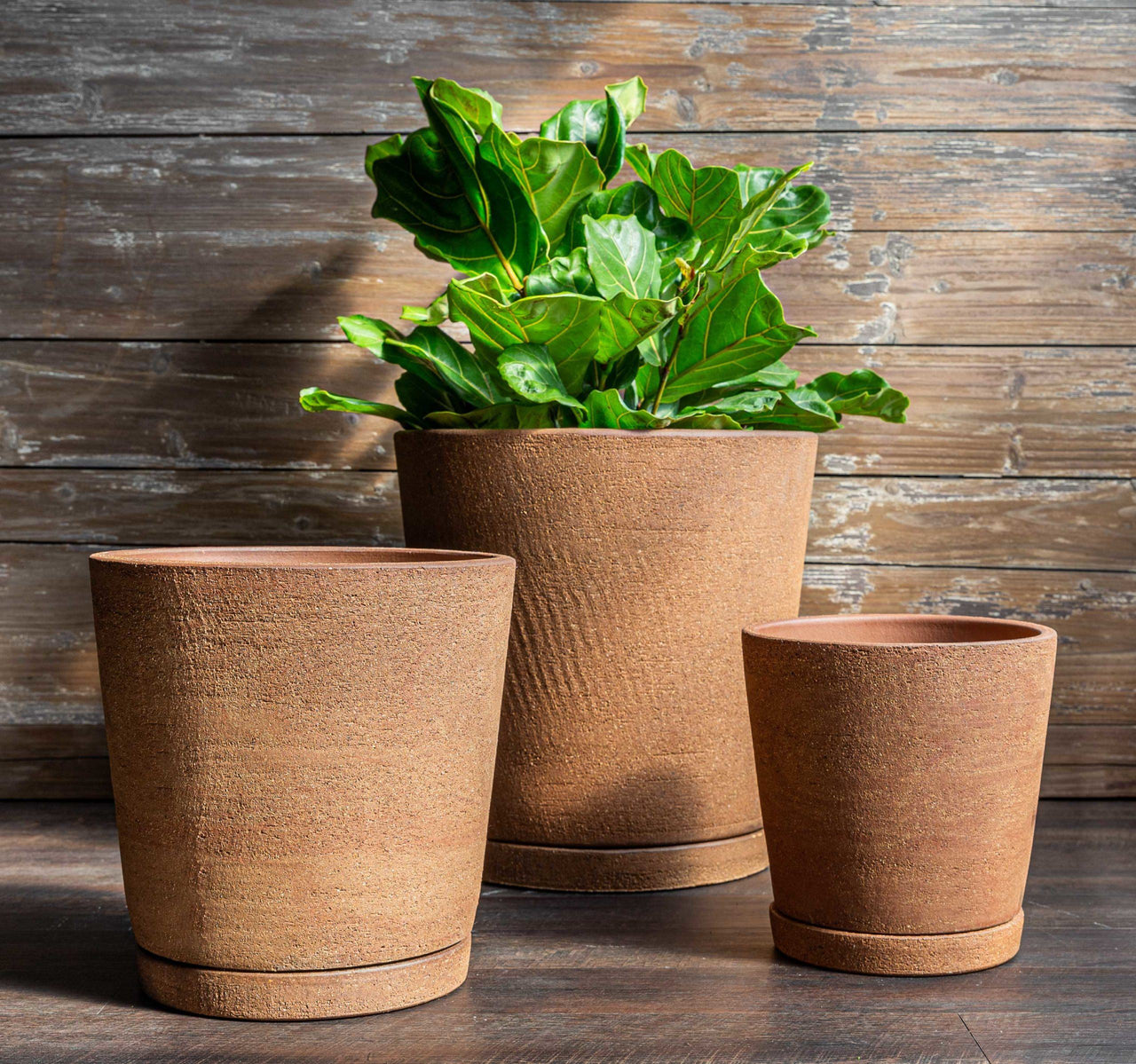 Campania International Glazed Pottery I/O Tapered Cylinder-S/3 Urn/Planter Campania International Clay 