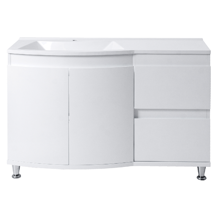 Eviva Boston 48 Inch White Free-Standing Bathroom Vanity Bathroom Vanity Eviva Left Side 
