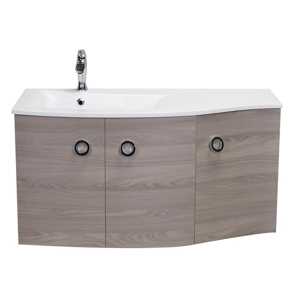 Eviva Romina® 42″ Medium Grey Oak Modern Bathroom Vanity with White Porcelain White Top Vanity Eviva 
