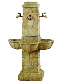Thumbnail for Quattro Rustichella Cast Stone Outdoor Garden Fountain for 4 Spout Fountain Tuscan 