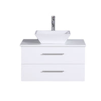 Thumbnail for Totti Wave 24″ Modern Bathroom Vanity w/ Super White Man-Made Stone Top & Sink Vanity Eviva White 