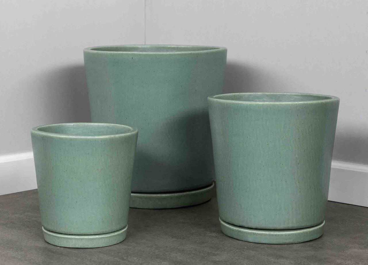 Campania International Glazed Pottery I/O Series Tapered Cylinder Urn/Planter Campania International Seafoam 