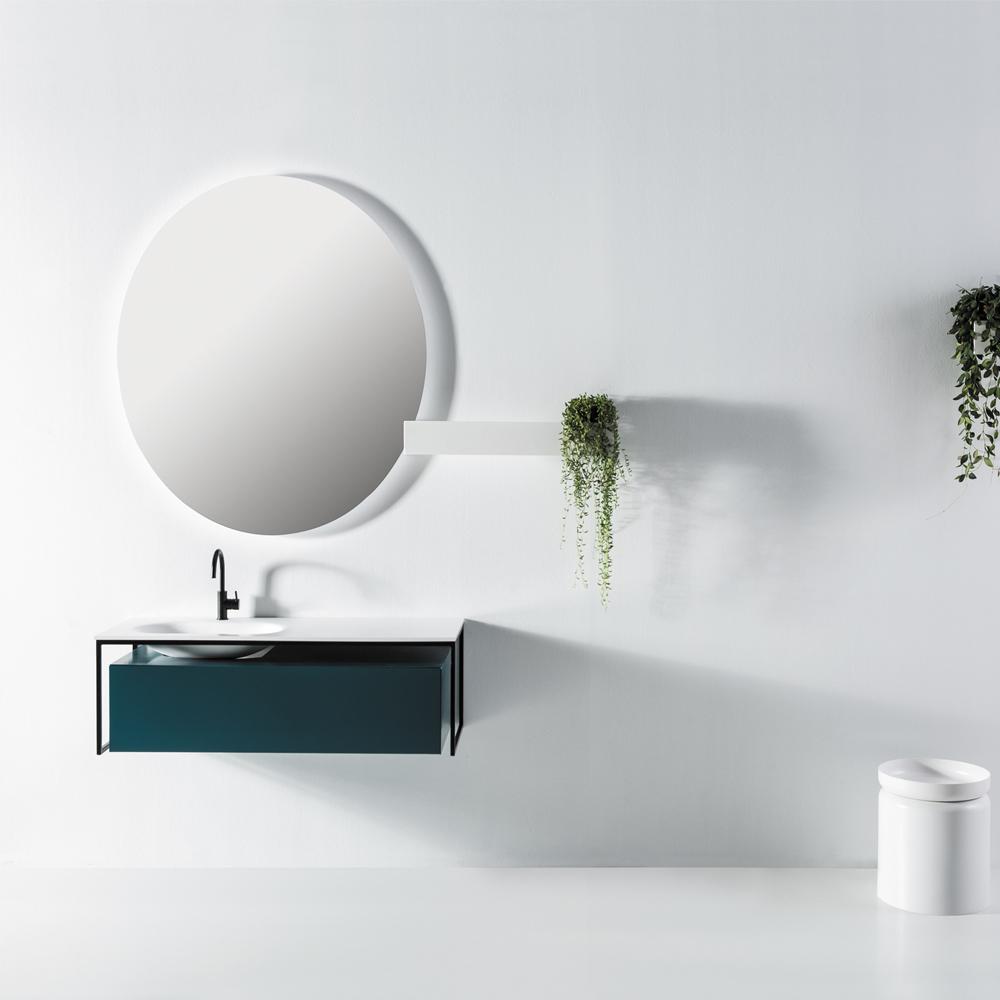 Eviva Modena 51 in. Wall Mounted Teal Bathroom Vanity with White Integrated Solid Surface Countertop Bathroom Vanity Eviva 