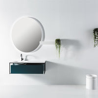 Thumbnail for Eviva Modena 51 in. Wall Mounted Teal Bathroom Vanity with White Integrated Solid Surface Countertop Bathroom Vanity Eviva 