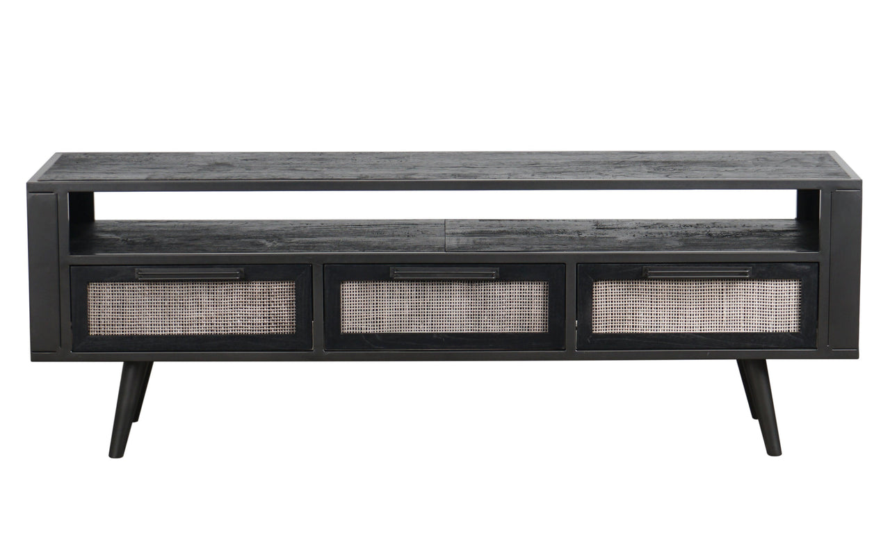 NovaSolo Nordic TV Dresser with Drawers TV Dresser NovaSolo Nordic Black 3 Drawer 