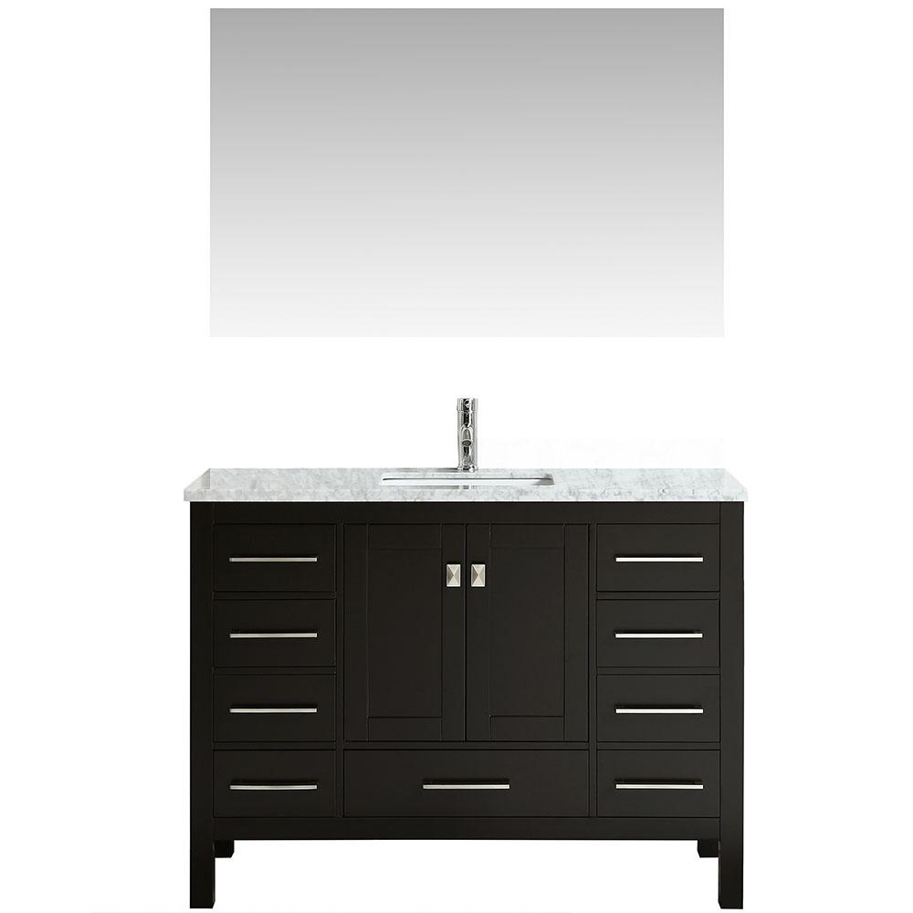 Eviva Aberdeen 42″ Transitional Bathroom Vanity w/ White Carrara Top Vanity Eviva Espresso 