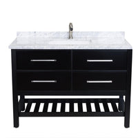Thumbnail for Eviva Natalie F.® 48″ Espresso Bathroom Vanity with White Carrera Marble Counter-top & a porcelain sink Bathroom Vanity Eviva 