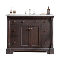 Thumbnail for Eviva Preston 49″ Aged Chocolate Traditional Bathroom Vanity w/ White Carrara Top Vanity Eviva 