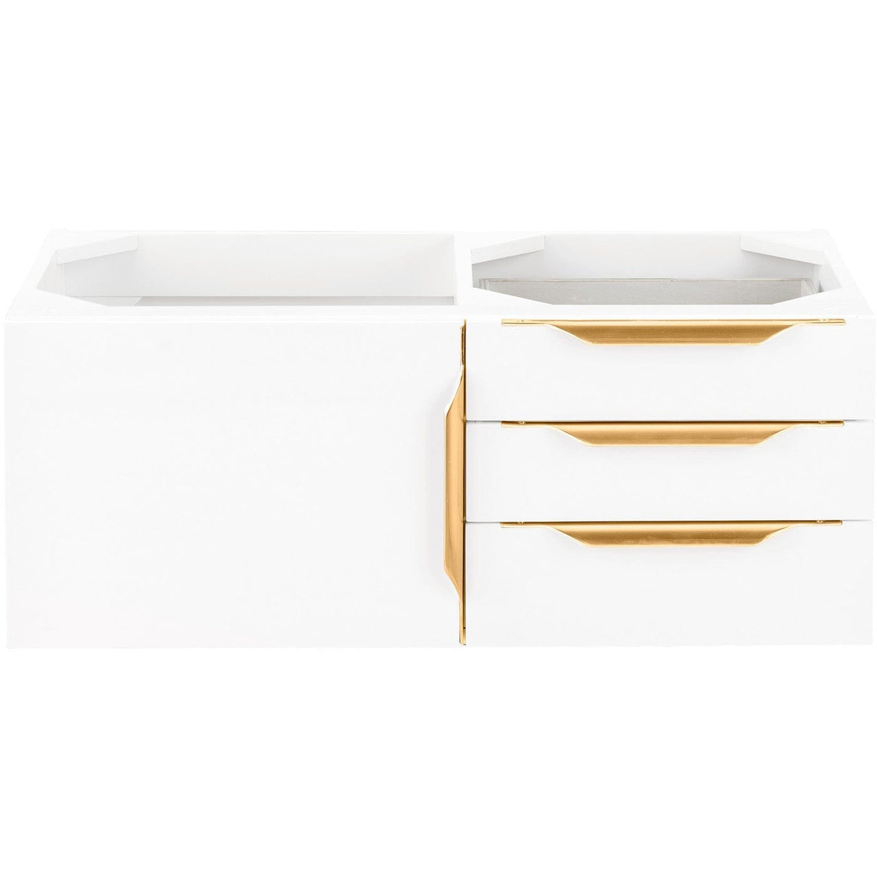 James Martin Mercer Island 36" Single Vanity Vanity James Martin Glossy White - Radiant Gold Cabinet Only 