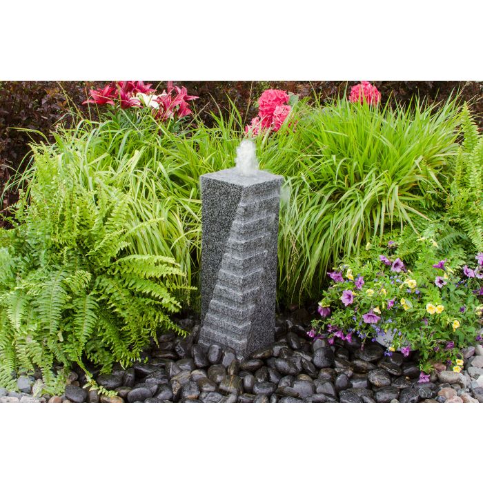 Real Stone Fountains ABGF10K Polished Diagonal 24″ - Granite Fountain Kit Fountain Blue Thumb 