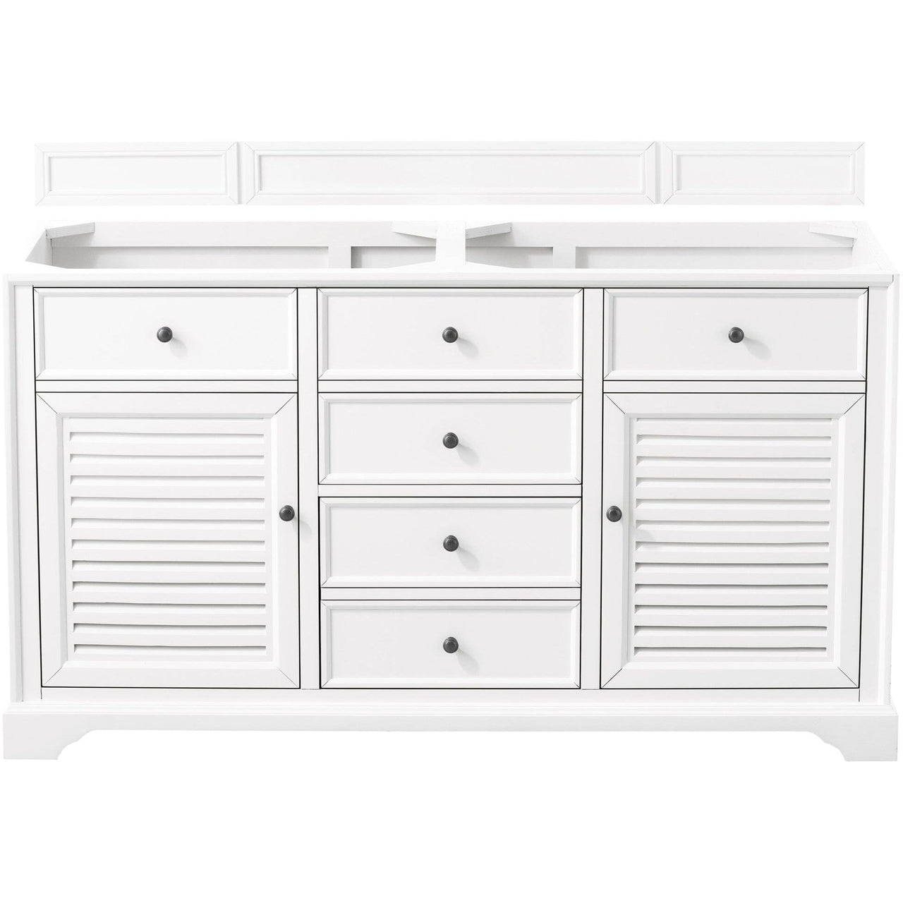 James Martin Savannah 60" Double Vanity Vanity James Martin Bright White Cabinet Only 