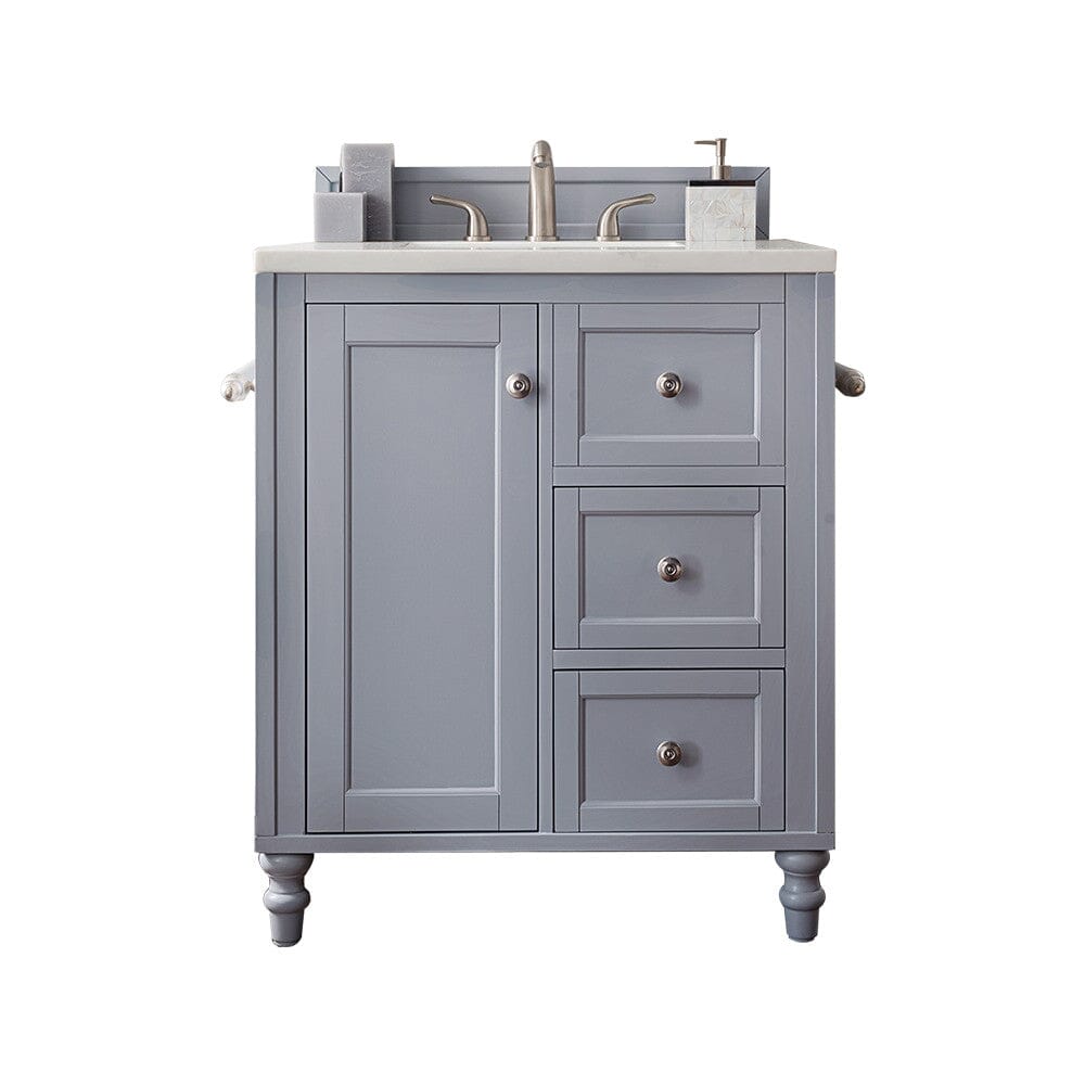 James Martin Copper Cove Encore 30" Single Vanity Vanity James Martin Silver Gray w/ 3 CM Arctic Fall Solid Surface Top 
