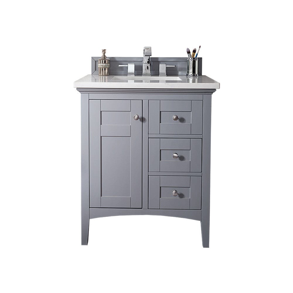 James Martin Palisades 30" Single Vanity Vanity James Martin Silver Gray w/ 3 CM Arctic Fall Solid Surface Top 