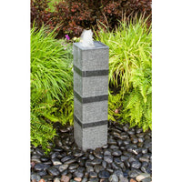 Thumbnail for Real Stone Fountains ABHF90 Banded Square Tower Fountain Fountain Blue Thumb 