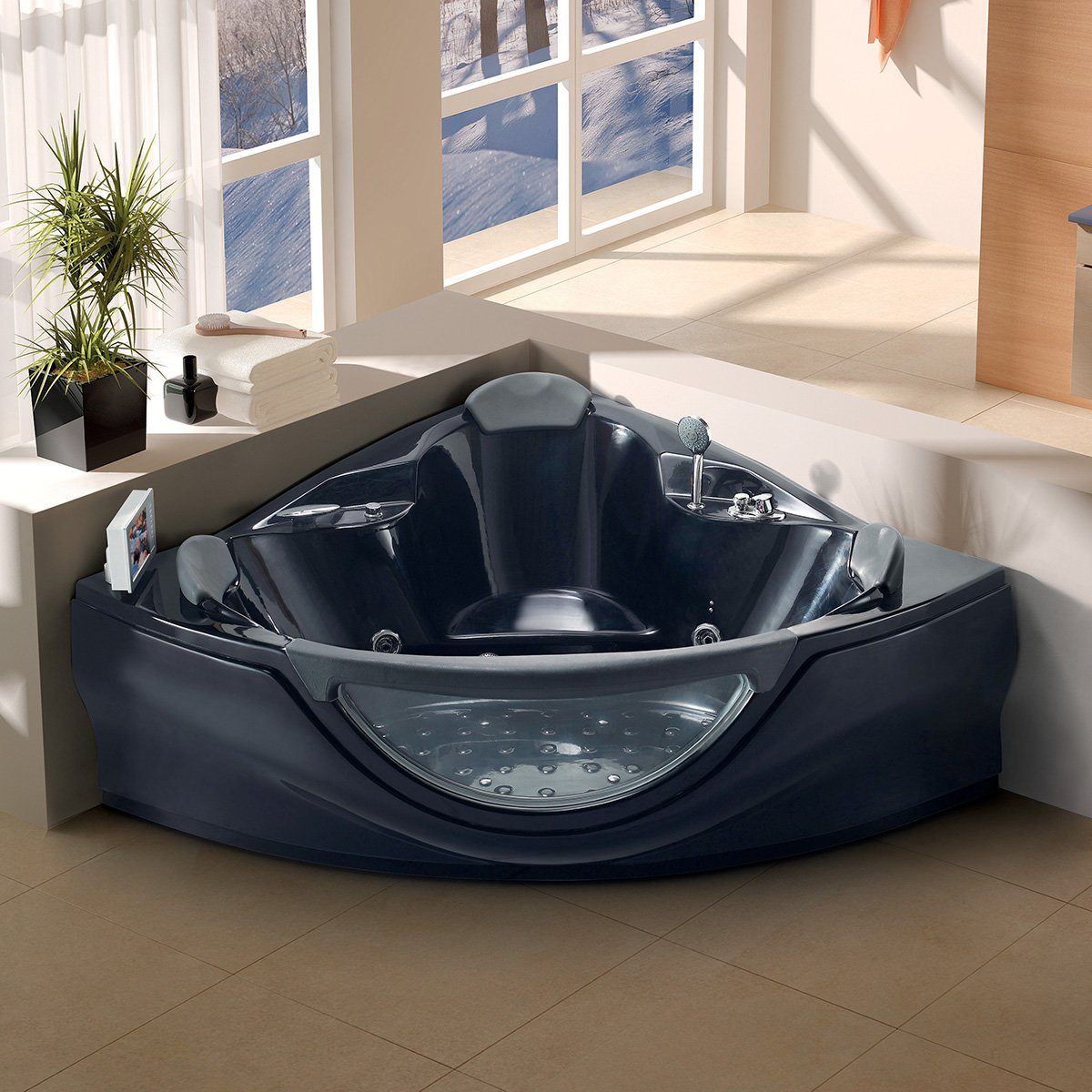Maya Bath Venezia-Black Whirlpool Bath Tub Whirlpool Bathtub Maya Bath 