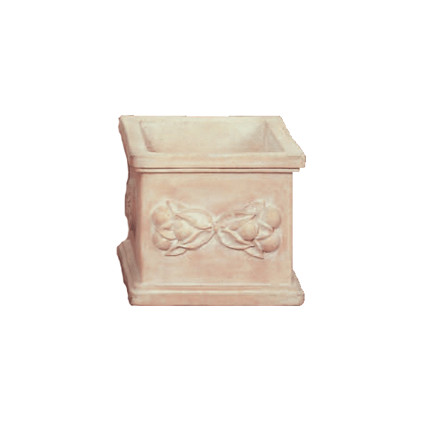 Four Fruit Square Cast Stone Outdoor Garden Planter Planter Tuscan 