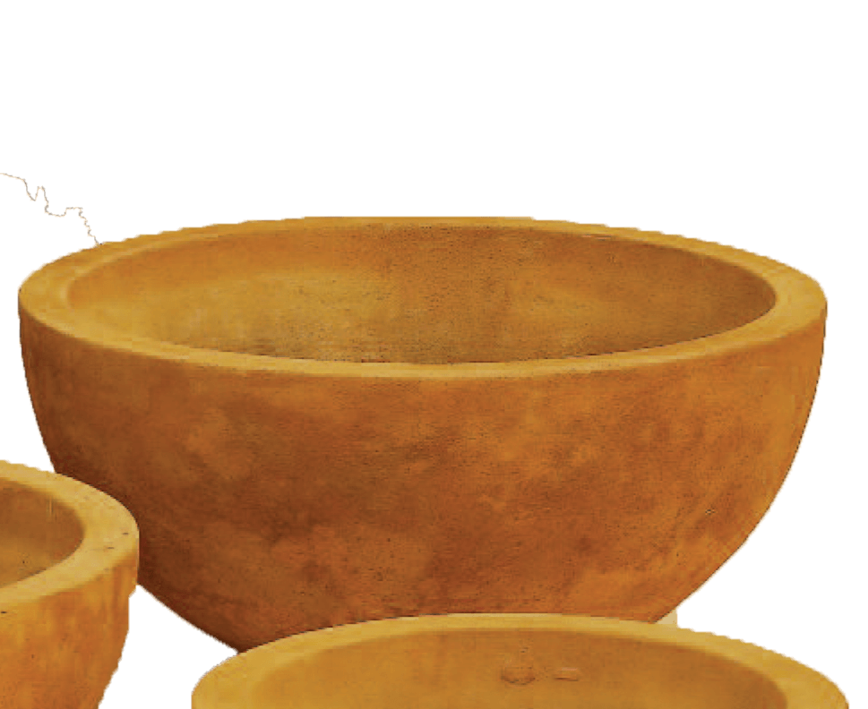 Deep Bowl Cast Stone Outdoor Garden Planter Planter Tuscan 