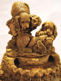 Thumbnail for Playful Pups Cast Stone Fountain Fountain Fiore Stone 