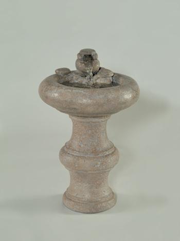 Serenity Table Top Fountain with Pedestal Cast Stone Fountain Fountain Fiore Stone 