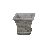 Thumbnail for English Weave Pot Cast Stone Outdoor Garden Planter Planter Tuscan 