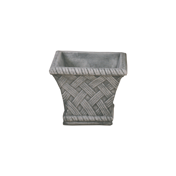 grey wicker plant pots outdoor English Weave Pot Cast Stone Outdoor Garden Planter Travertine (TR) / Small