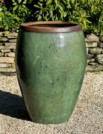 Campania International Glazed Terra cotta Kuro Jar Urn/Planter Campania International 
