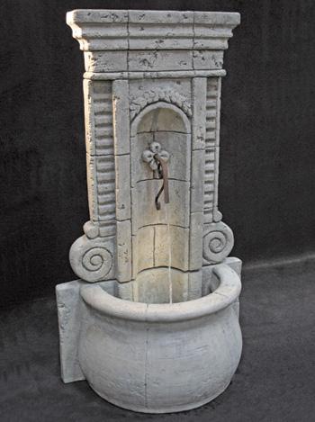 Champagne Wall Fountain, Tall Fountain Fiore Stone 