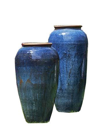 Campania International Glazed Terra cotta Sora Jar, Tall Urn/Planter Campania International 