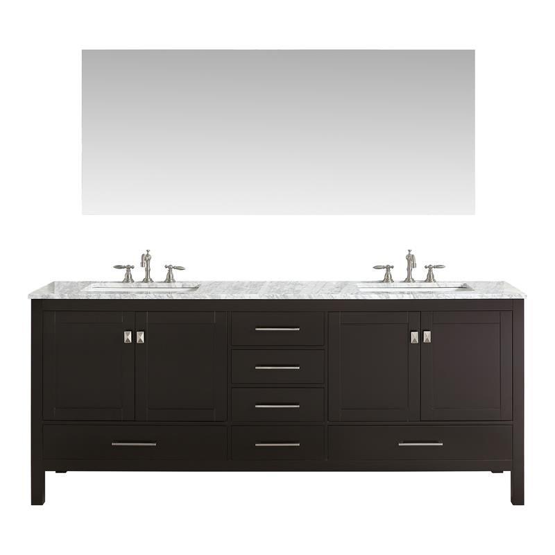 Eviva Aberdeen 78"Double Sink Solid Wood Bathroom Vanity Bathroom Vanity Eviva Espresso 