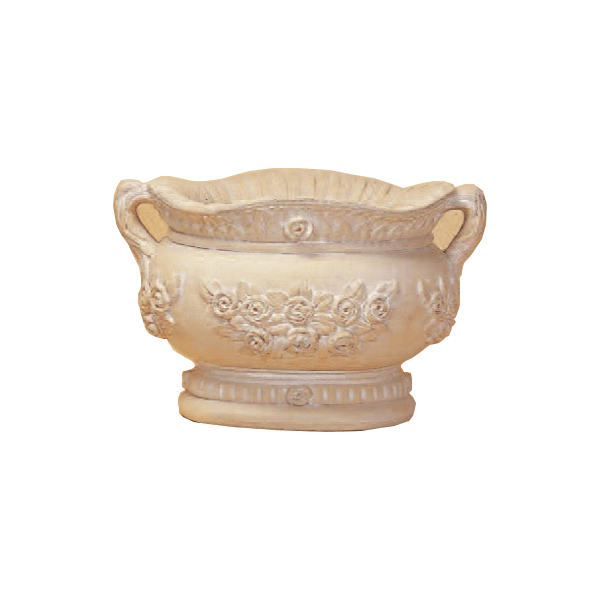 Oval Roses Pot Cast Stone Outdoor Garden Planter Planter Tuscan 