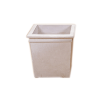 Thumbnail for Rolled Rim Square Pot Cast Stone Outdoor Garden Planter Planter Tuscan 