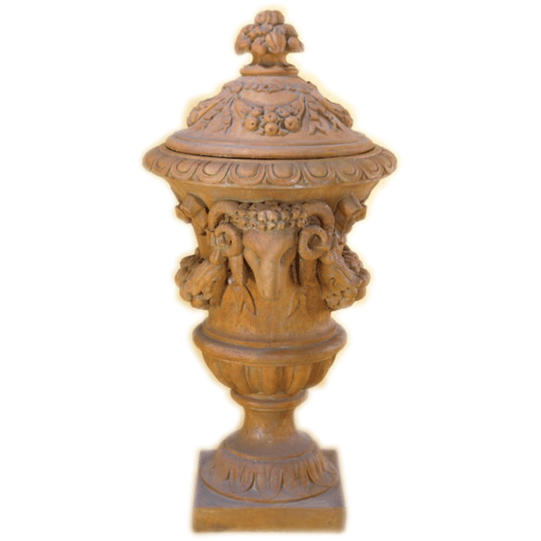 Tauro Urn With Lid Cast Stone Outdoor Garden Planter Planter Tuscan 