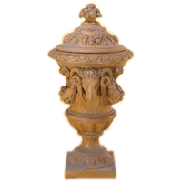 Thumbnail for Tauro Urn With Lid Cast Stone Outdoor Garden Planter Planter Tuscan 