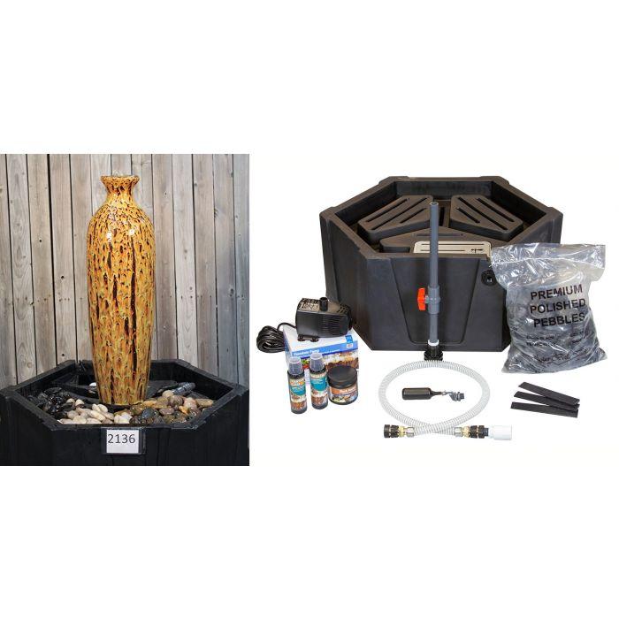 Chianti FNT2136 Ceramic Vase Complete Fountain Kit Vase Fountain Blue Thumb 