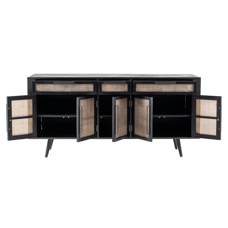 NovaSolo Nordic Mindi Rattan Buffet 5 Doors 3 Drawers Buffet NovaSolo 