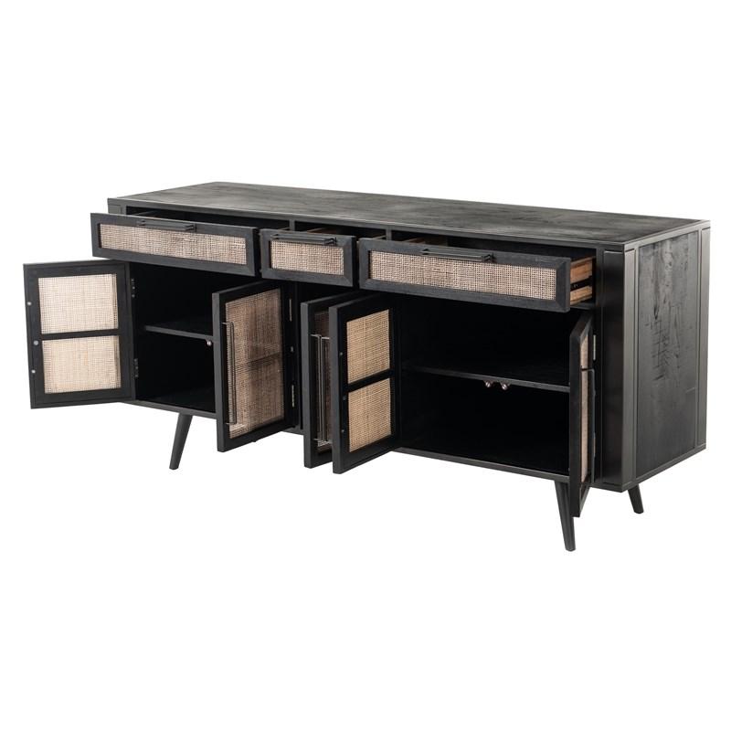 NovaSolo Nordic Mindi Rattan Buffet 5 Doors 3 Drawers Buffet NovaSolo 