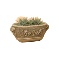 Thumbnail for Mortaio Fiori Oval Pot Cast Stone Outdoor Garden Planter Planter Tuscan 
