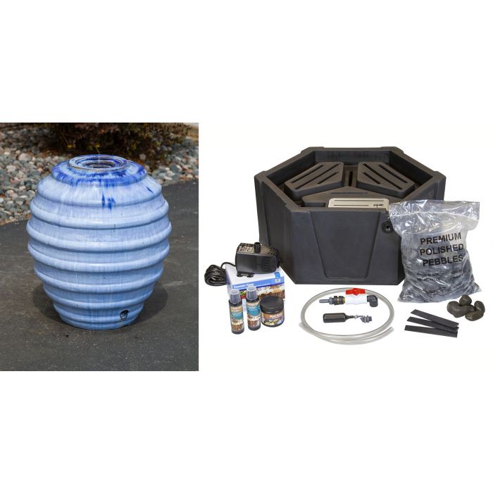 Genova FNT2143 Ceramic Vase Complete Fountain Kit Vase Fountain Blue Thumb 